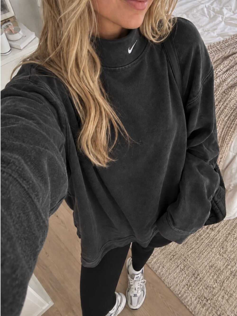 Vintage Nike Collar T-Shirt | Charcoal Oversized Turtleneck Size XXL